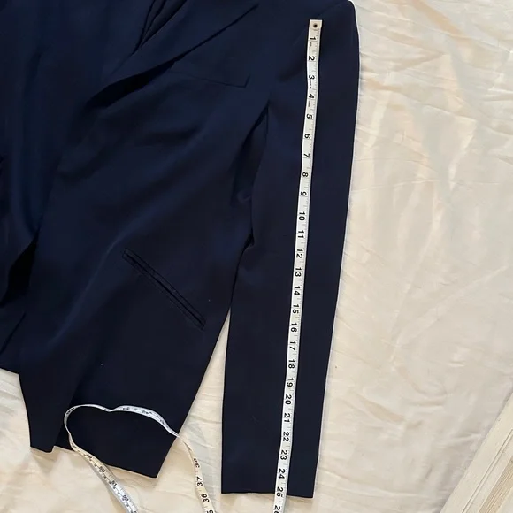 Favorite Daughter The Satin Blazer Navy Venetian Blue Women’s Medium - Picture 11 of 11